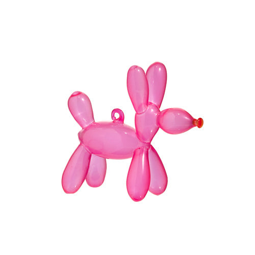 3.5" Pink Balloon Dog Glass Ornament