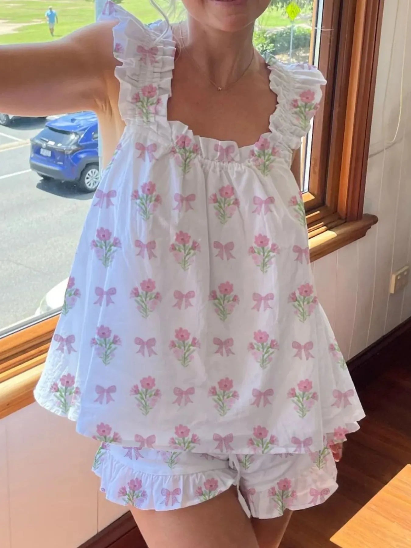 Ruffled Tank and Shorts Set