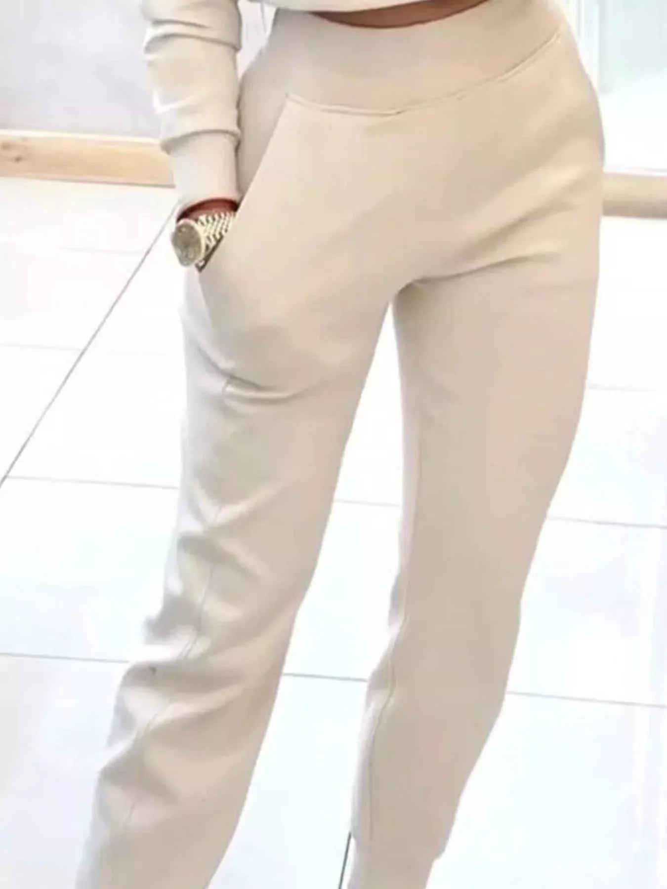 Cropped Sweatshirt and Jogger Set