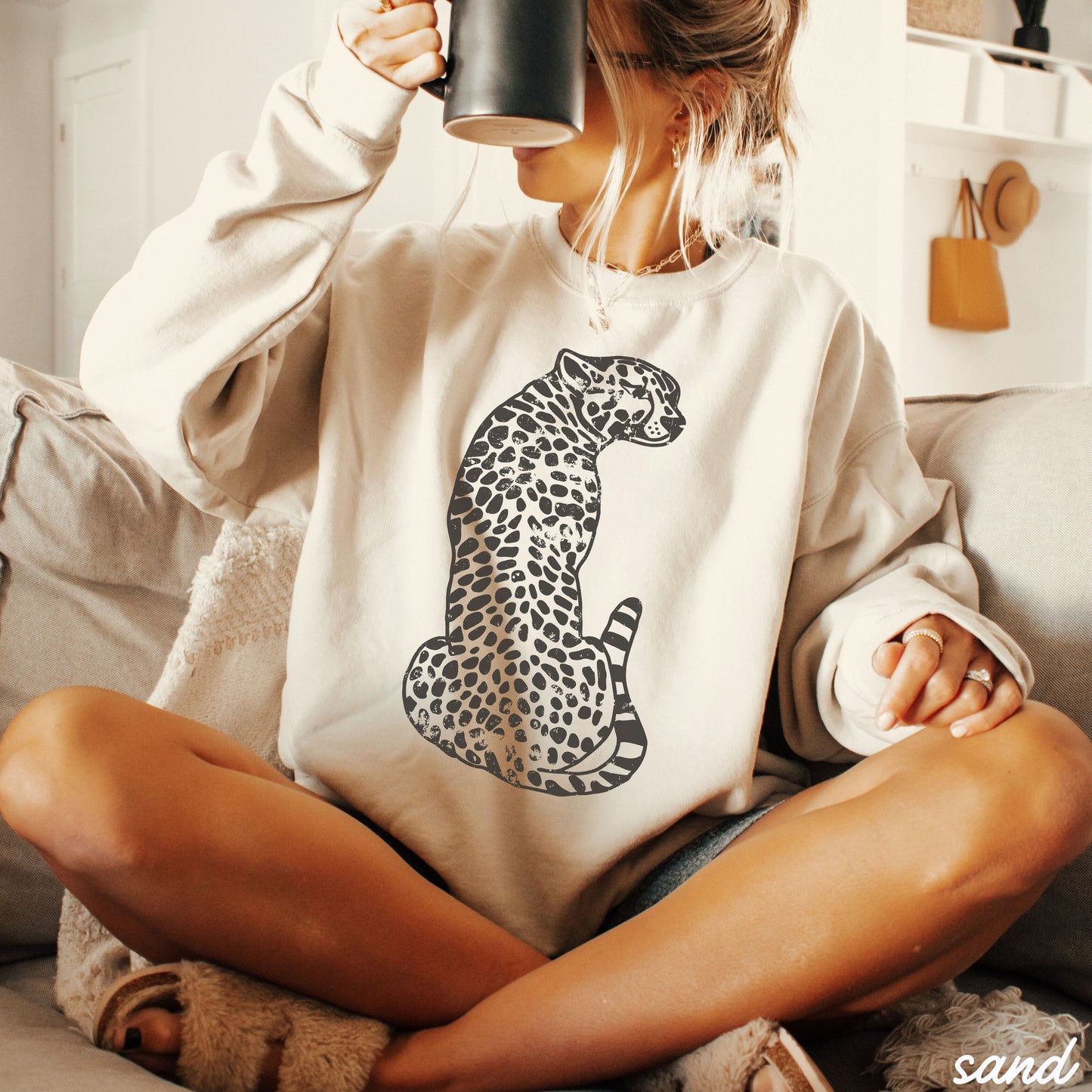 Sitting Cheetah Sweatshirt