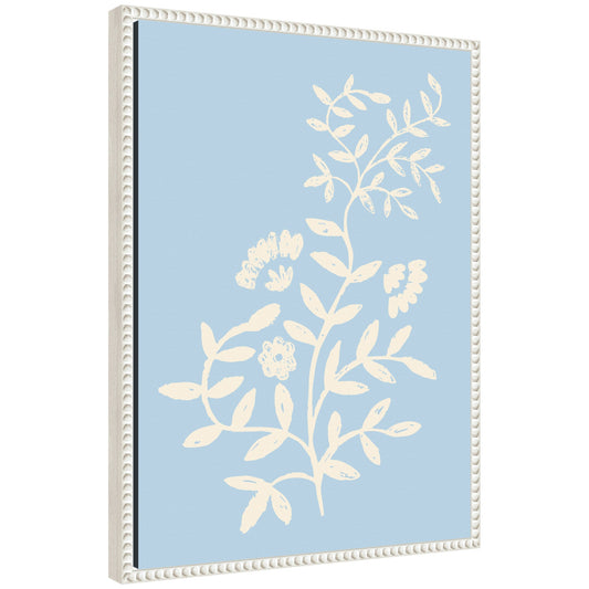 Botanical Pale Blue Framed Canvas Wall Art