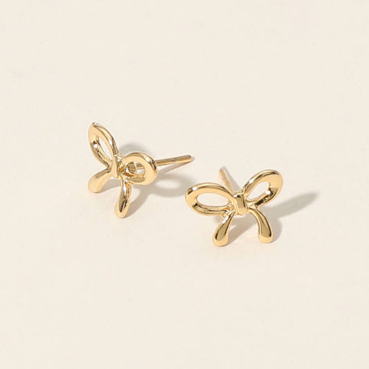 18K Gold Filled Bow Stud Earrings