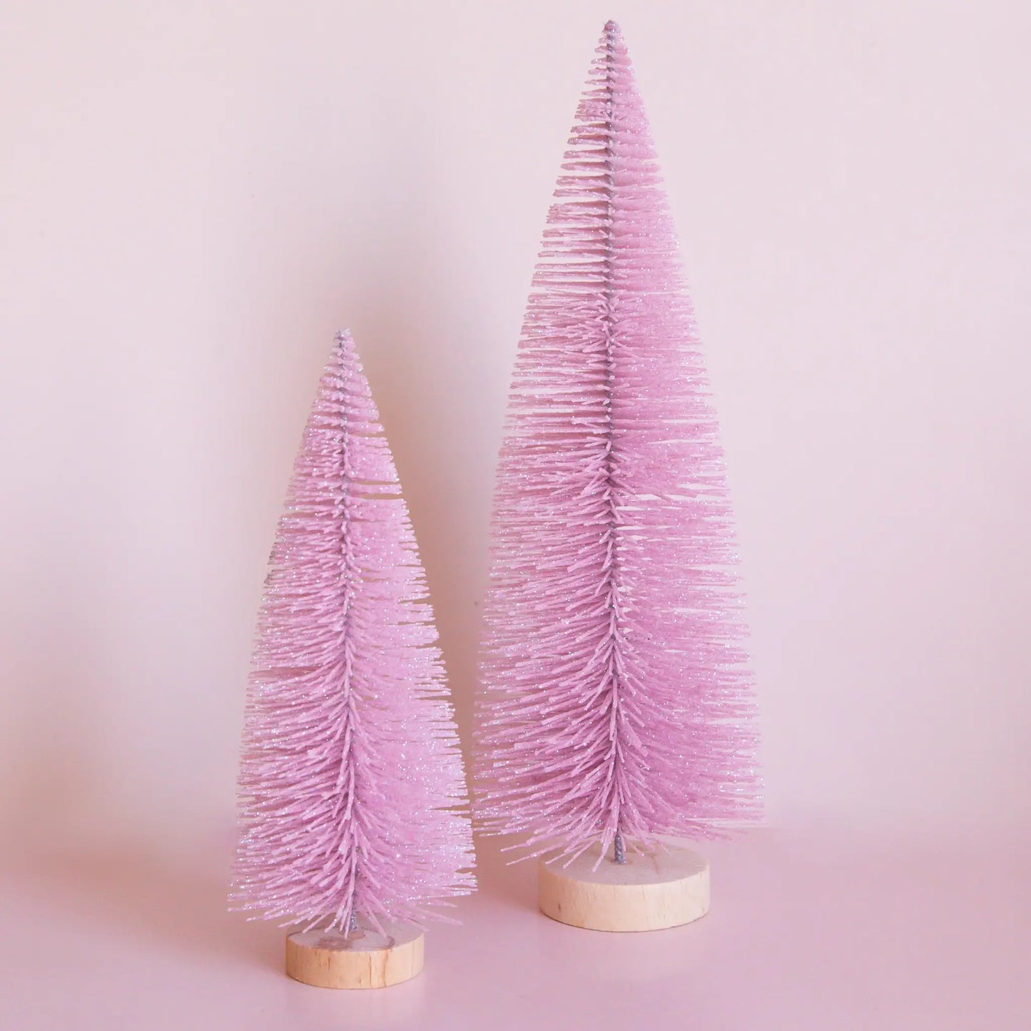 Pink Sparkle Bottle Brush Trees