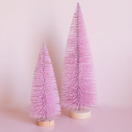 Pink Sparkle Bottle Brush Trees