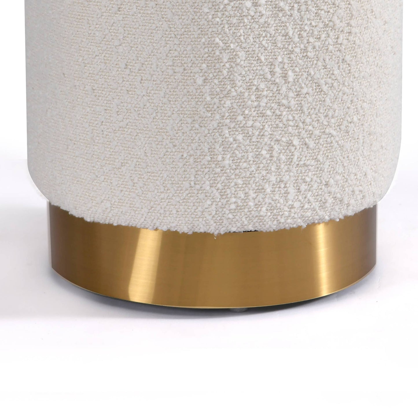 Bellini Boucle Ottoman with Gold Base
