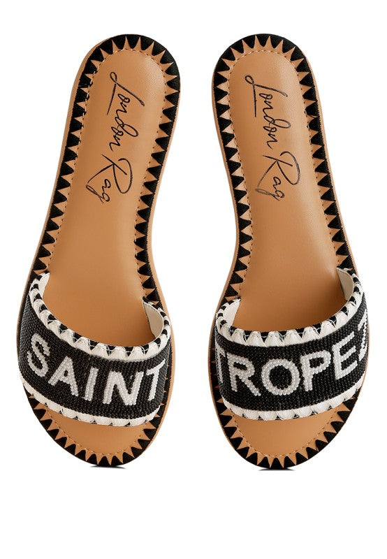 Beaded Saint Tropez Flat Sandals