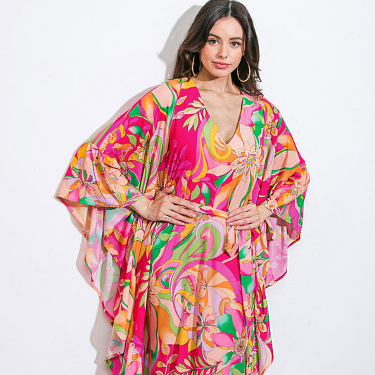 Seaside Woven Kaftan Dress