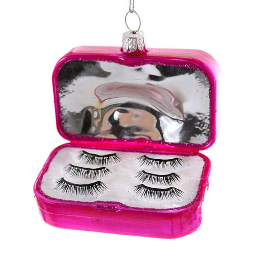 Fake Eyelashes Glass Ornament