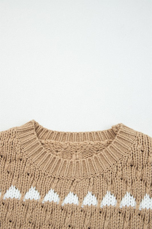 Textured Knit Puff Sleeve Sweater