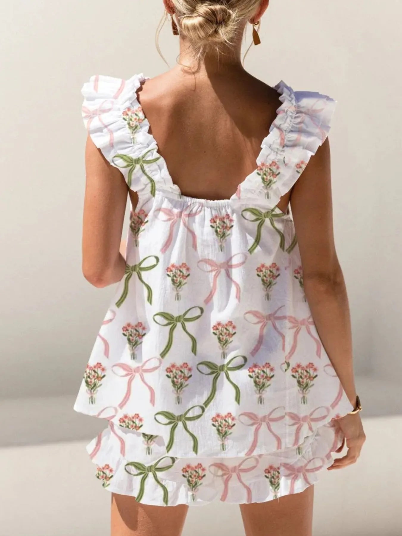 Ruffled Tank and Shorts Set