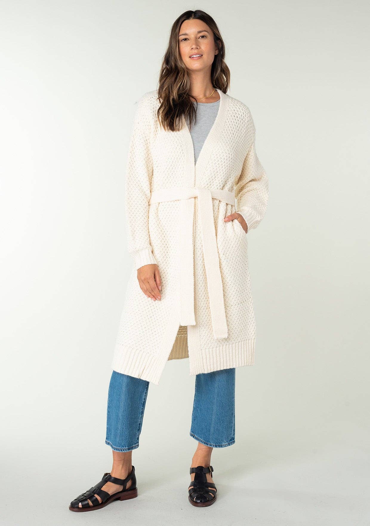 Lovestitch Long Sleeve Tie Front Cardigan