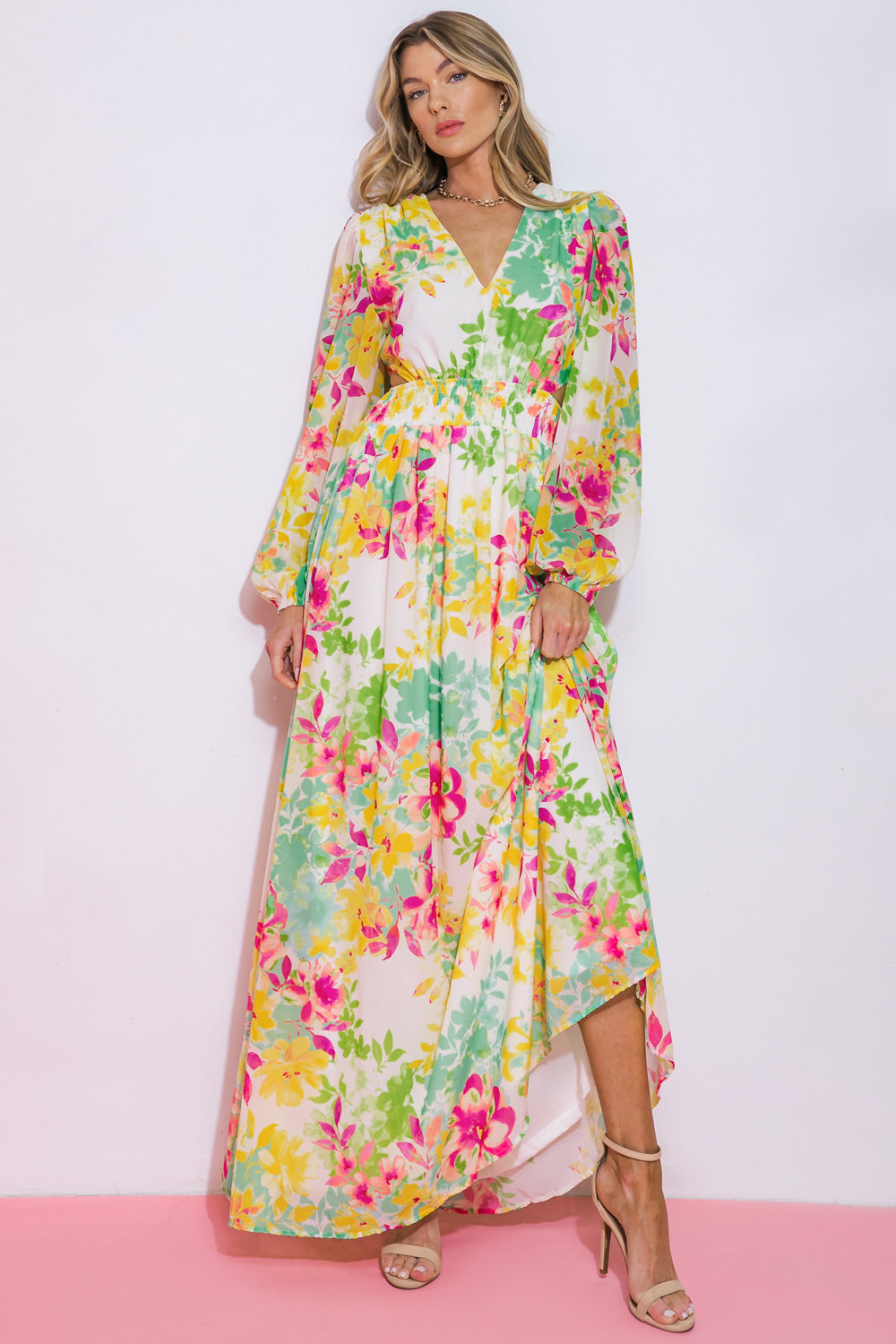 Floral Garden Woven Maxi Dress