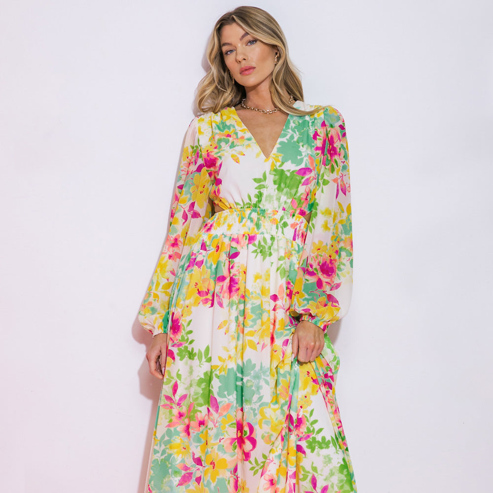 Floral Garden Woven Maxi Dress