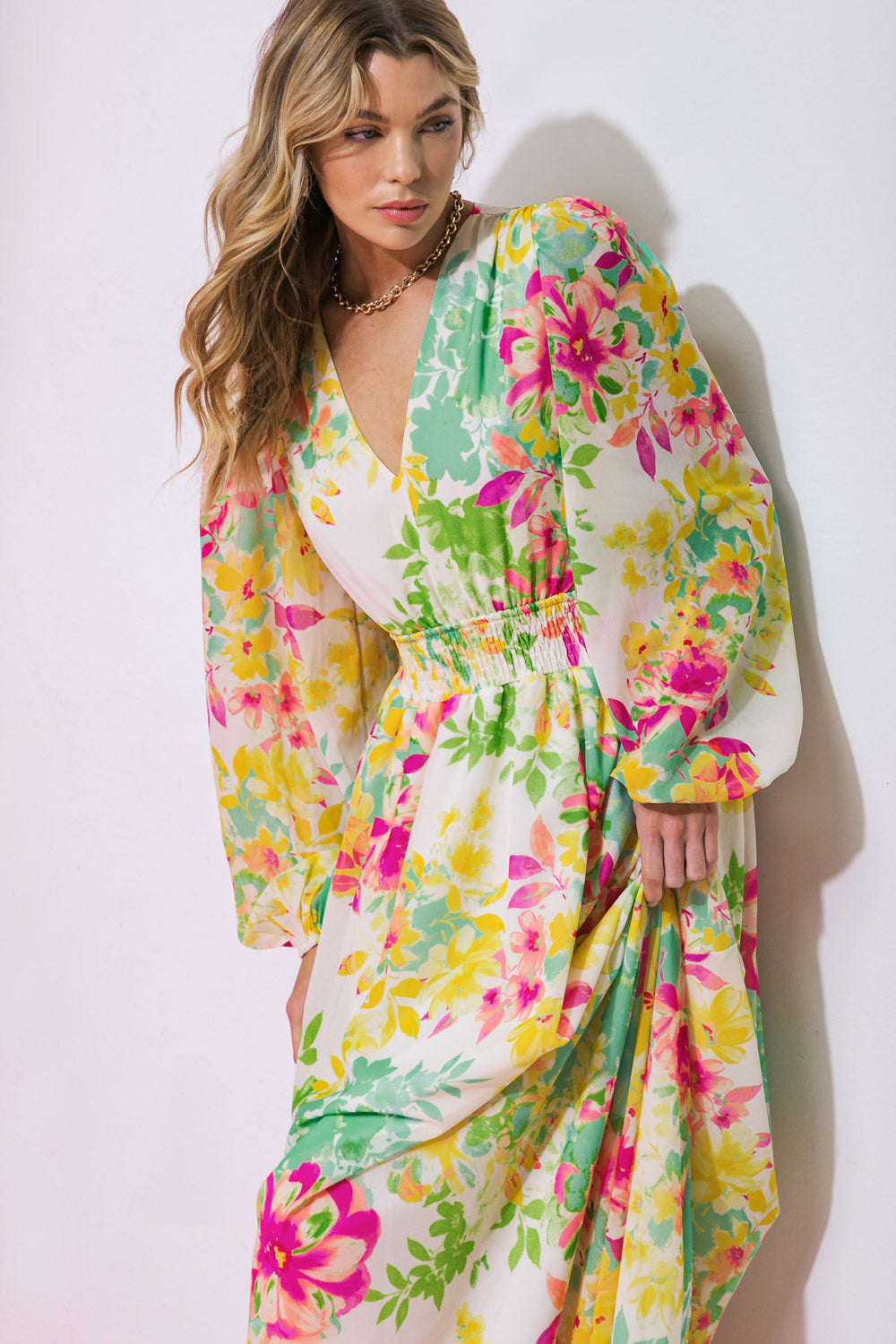 Floral Garden Woven Maxi Dress