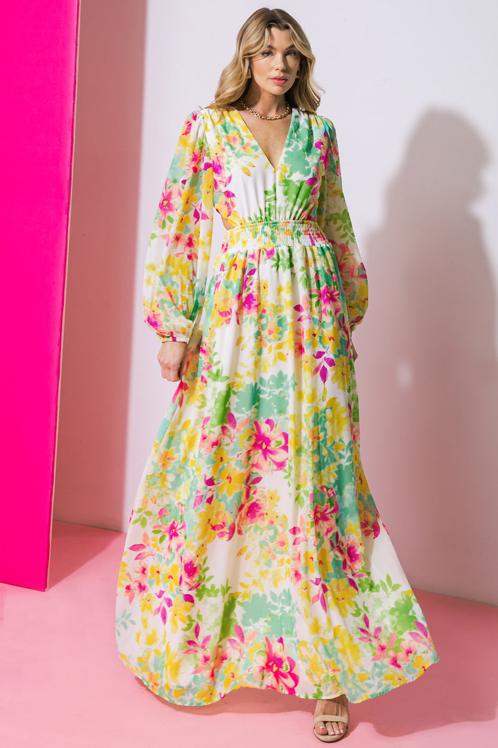Floral Garden Woven Maxi Dress