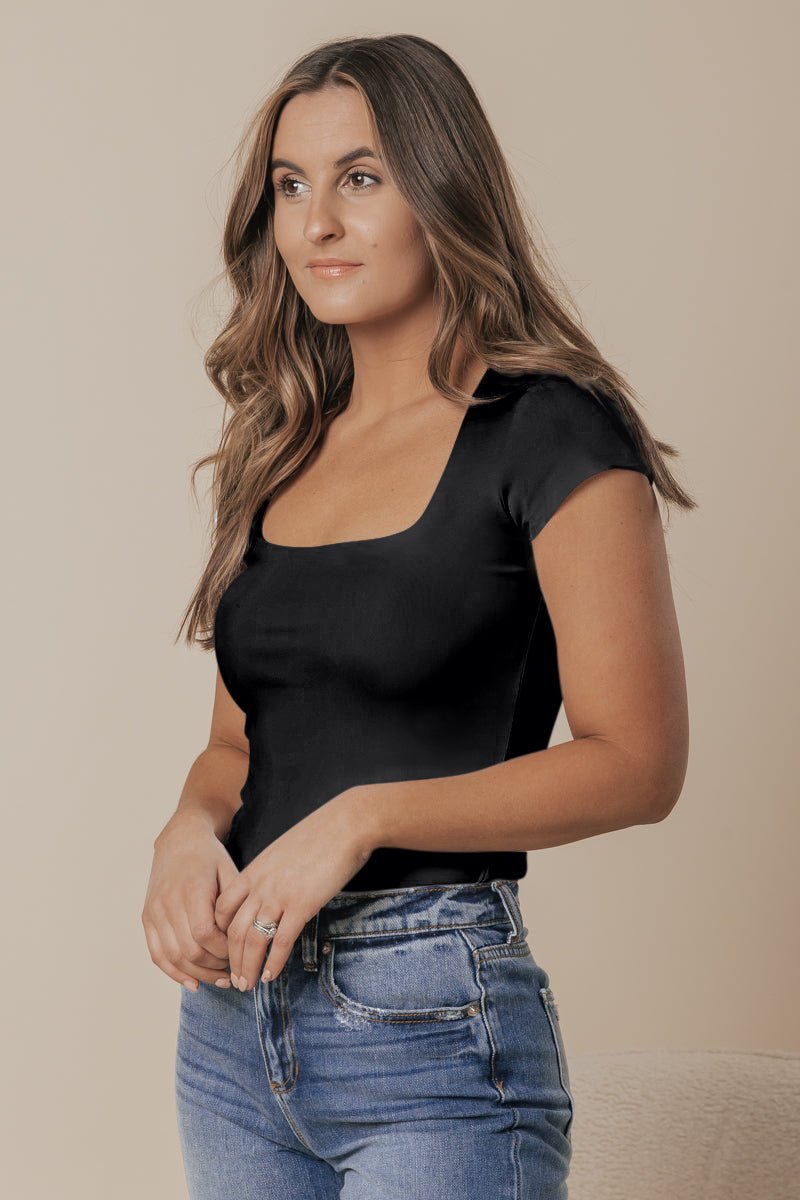 Square Eyes Bodysuit - Black