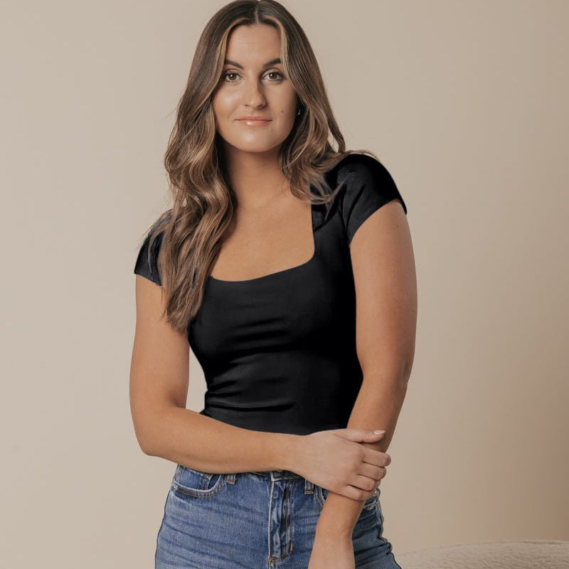 Square Eyes Bodysuit - Black