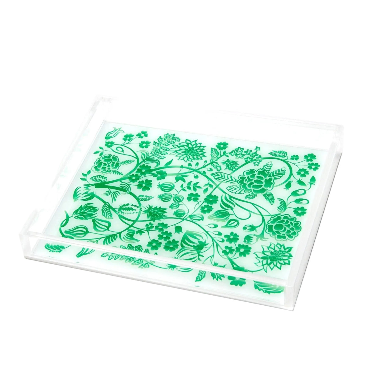 Green Toile Acrylic Tray