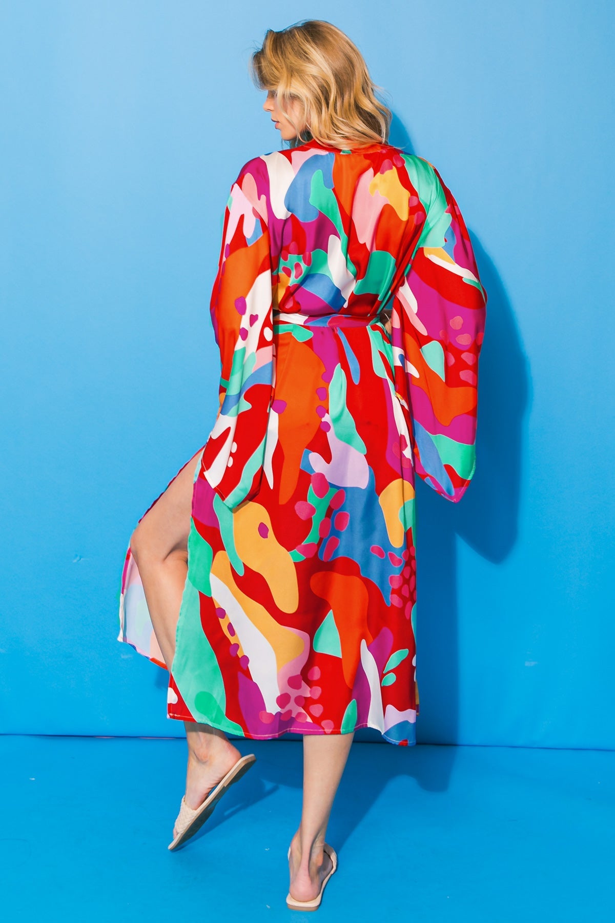 Cancun Satin Midi Kimono Top