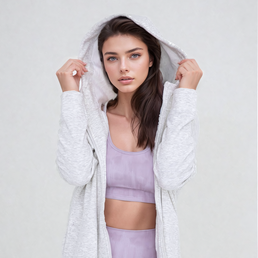 Cozy Comfort Zip Up Hoodie Jacket Gray