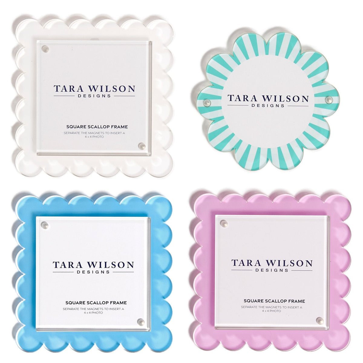 Pastel Pink Acrylic Square Scallop Frame