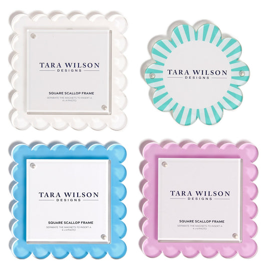 Pastel Pink Acrylic Square Scallop Frame