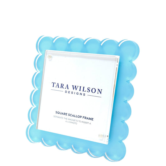 Pastel Blue Acrylic Square Scallop Frame