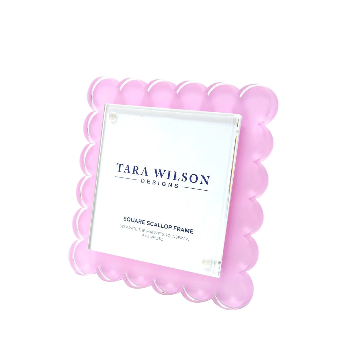 Pastel Pink Acrylic Square Scallop Frame