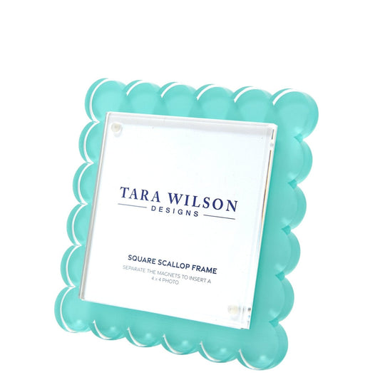 Pastel Turquoise Acrylic Square Scallop Frame