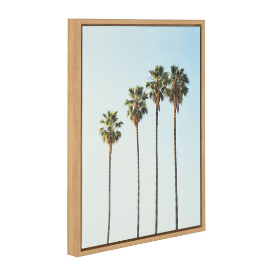 Four Palm Trees Framed Canvas