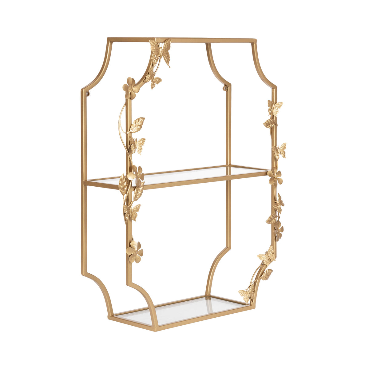 Gold Rosella Floral Tiered Shelf