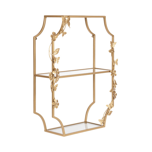 Gold Rosella Floral Tiered Shelf