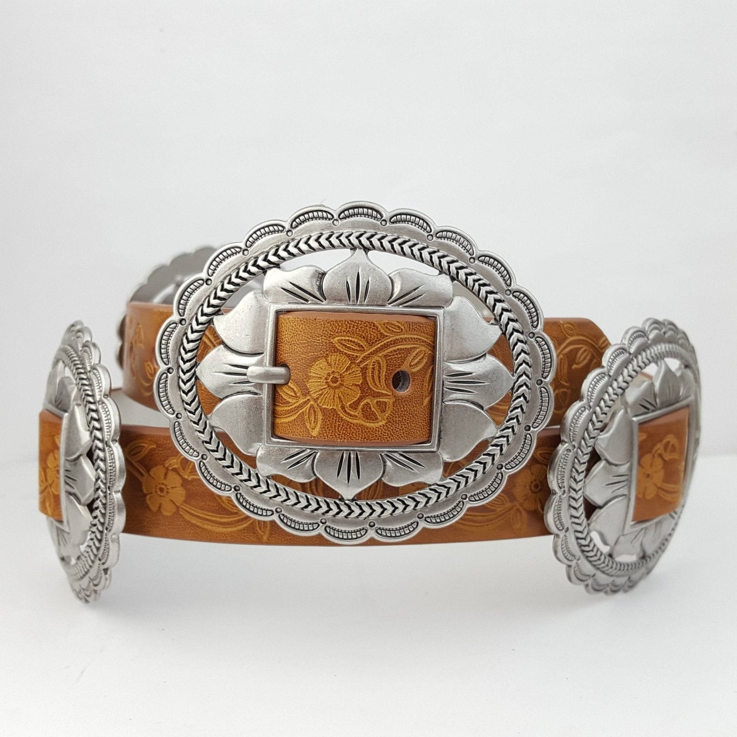 Western Oval Floral Concho Belt